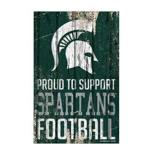 Michigan State Spartans Wood Sign 11x17 Proud to Support - ToylandEU™
