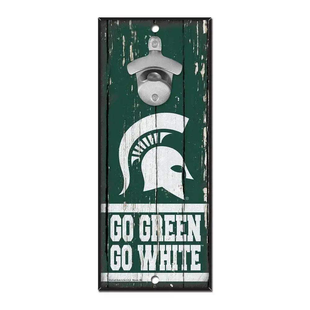 Michigan State Spartans Wood Sign With Bottle Opener 5x11 - ToylandEU™