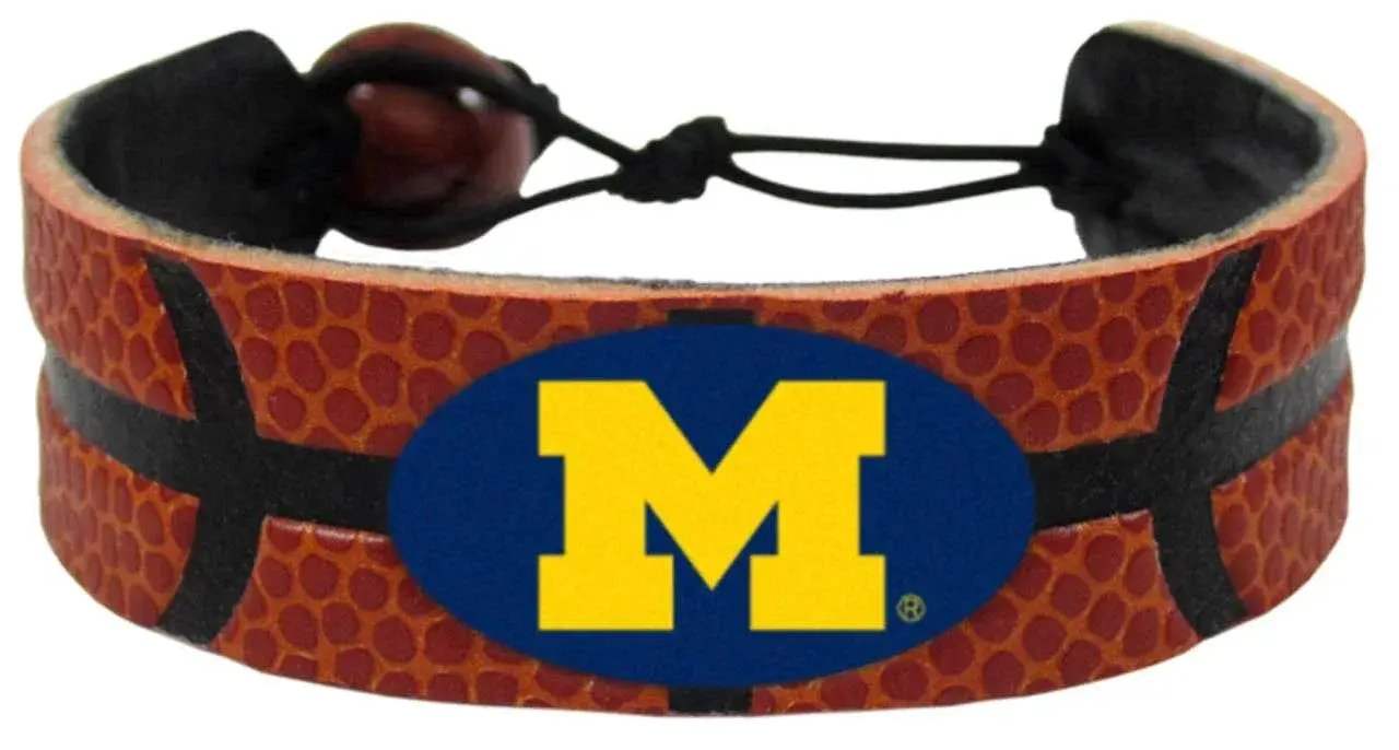 Michigan Wolverines Genuine Leather Basketball Bracelet - ToylandEU