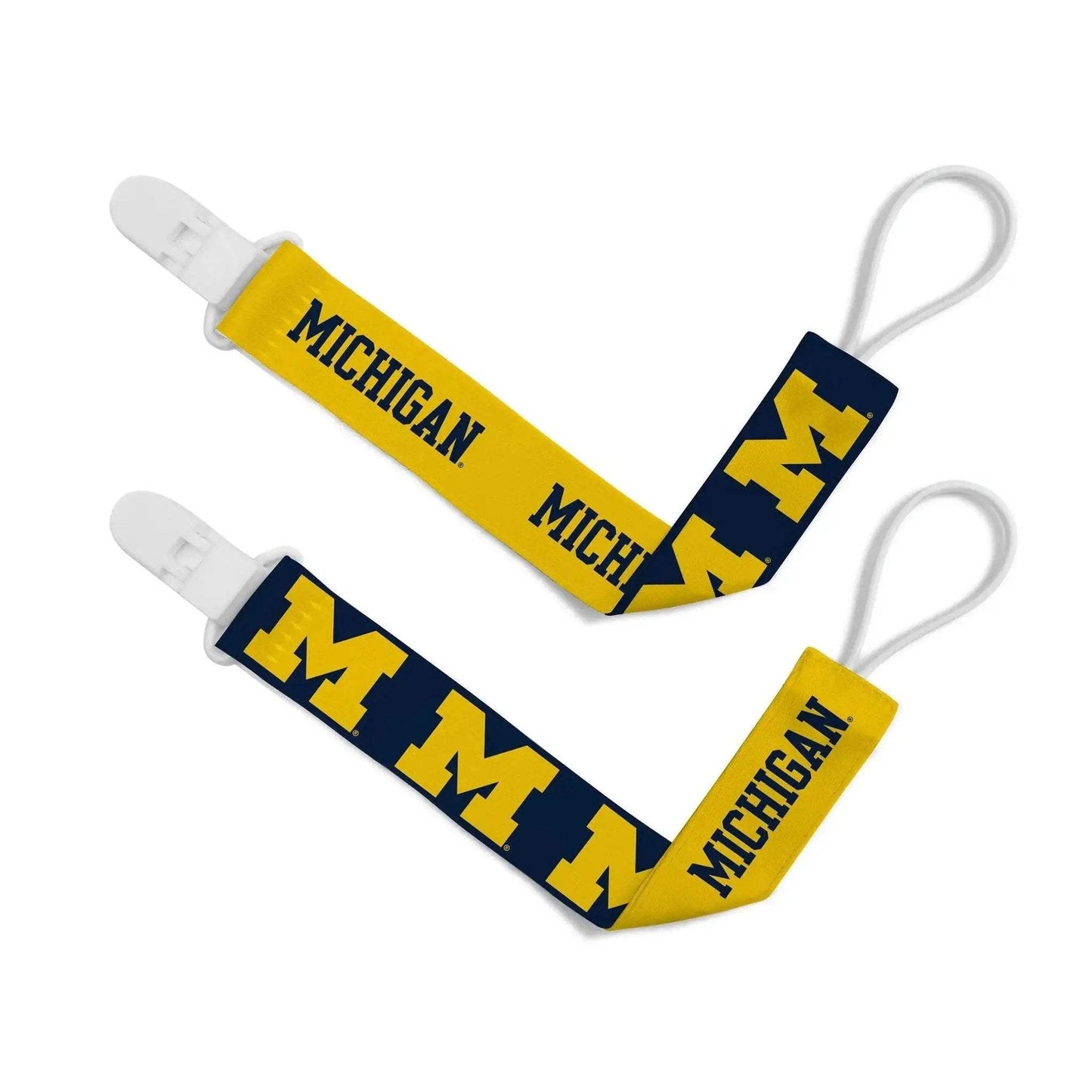 Michigan Wolverines Pacifier Clips Two Pack for Baby - ToylandEU™