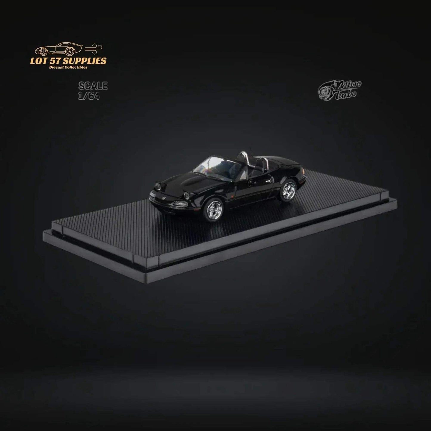 MicroTurbo Eunos Roadster MX-5 Customized Metallic Black 1:64 Limited to 1,000 Pcs - ToylandEU