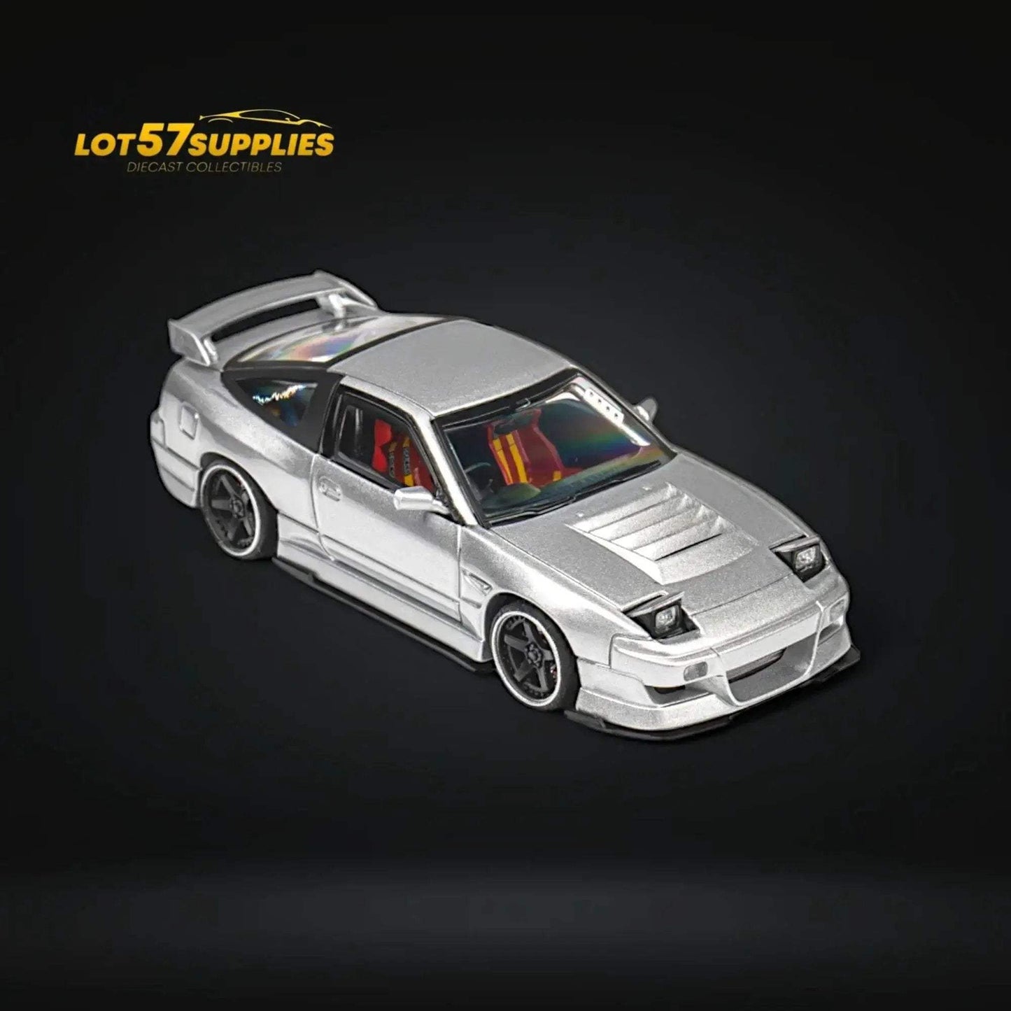 MicroTurbo Custom 180SX Miyabi 180SX Metallic Silver 1:64 - ToylandEU