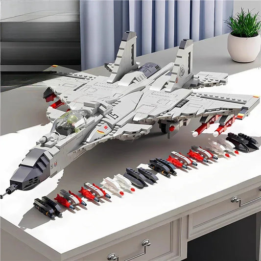 Military Fighter Jet Building Blocks J15 Educational Set - ToylandEU