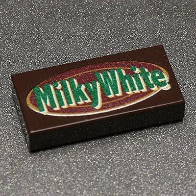 Milky White - B3 Customs® Printed 1x2 Tile made using LEGO parts - ToylandEU™