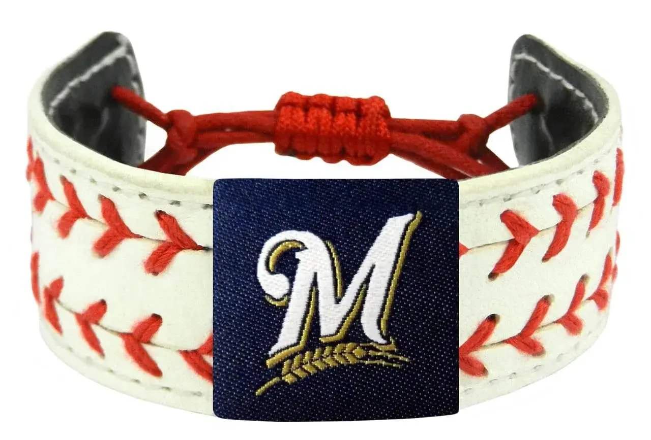 Milwaukee Brewers Classic Two Seamer Leather Bracelet - ToylandEU™