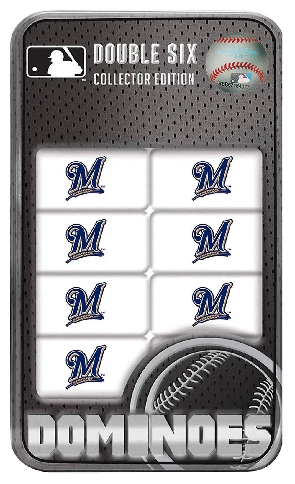 Milwaukee Brewers Dominoes Set in Tin Box 28 Resin Dominoes - ToylandEU™