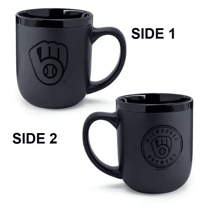 Milwaukee Brewers Matte Black 17oz Ceramic Mug Wincraft - ToylandEU™