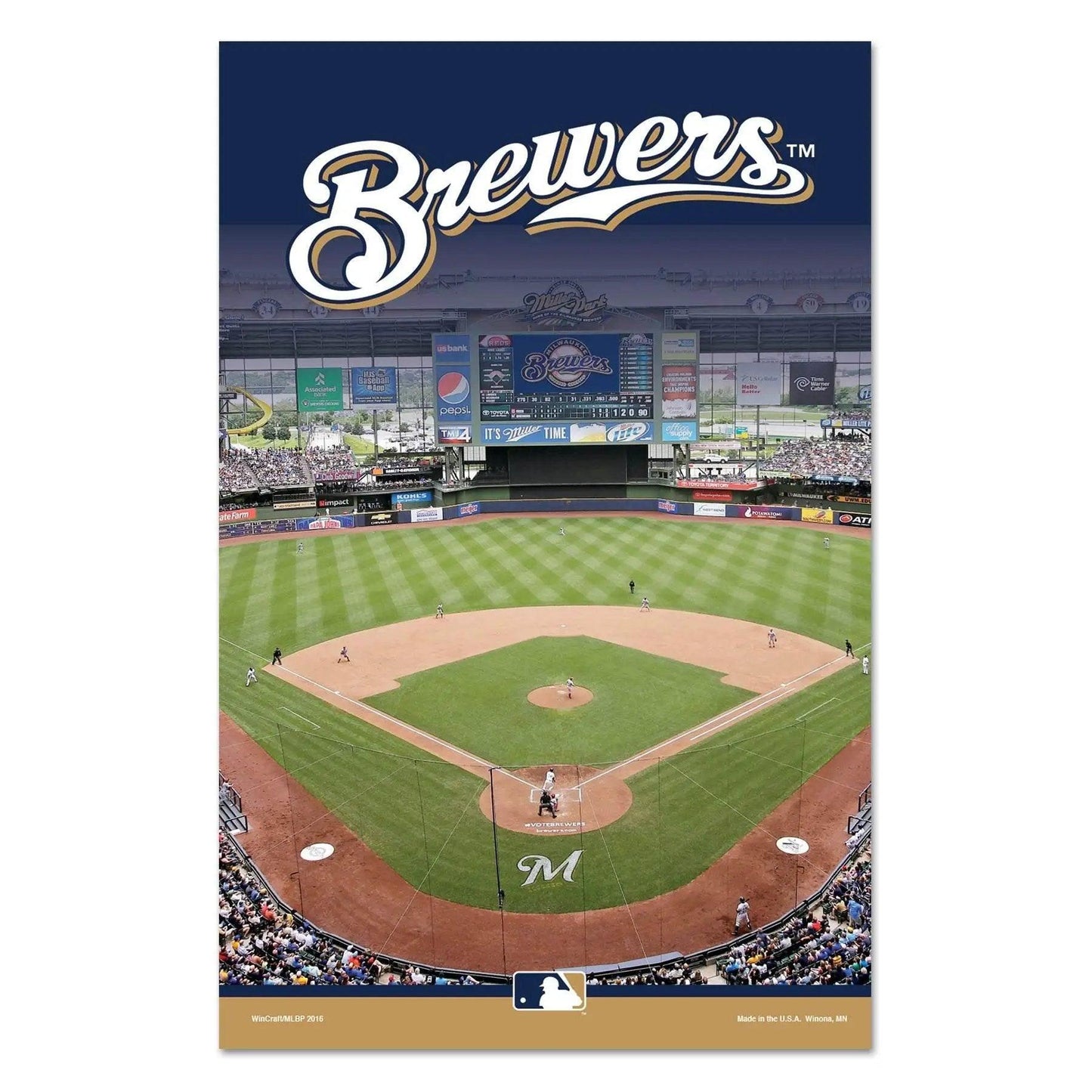 Milwaukee Brewers Sign 11x17 Wood Stadium Decor Wall Art - ToylandEU™