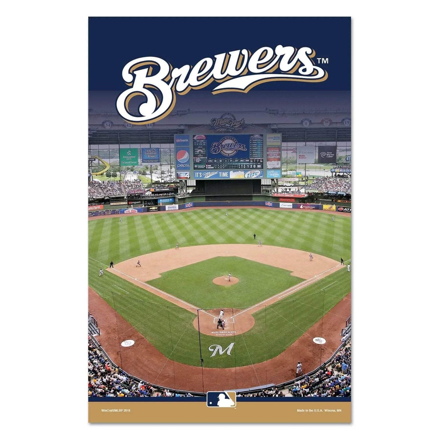 Milwaukee Brewers Sign 11x17 Wood Stadium Decor Wall Art - ToylandEU™