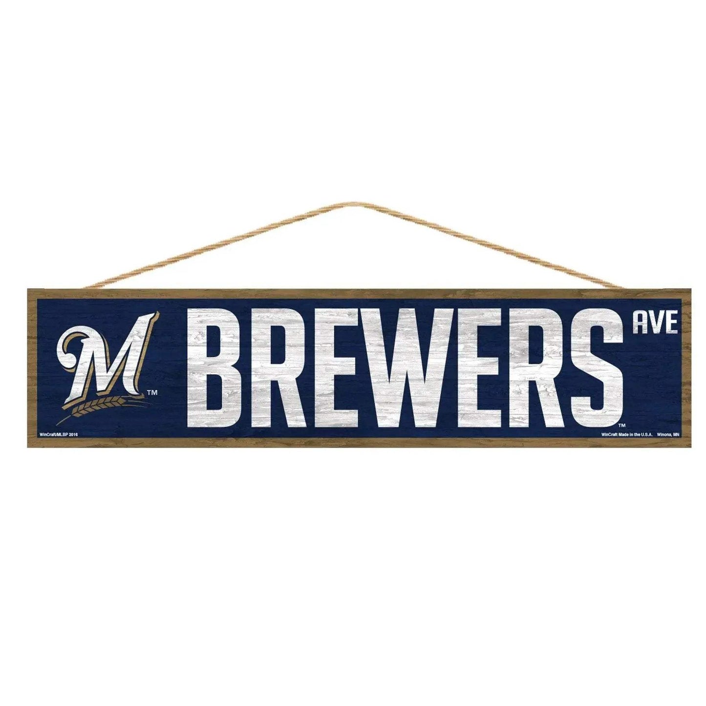Milwaukee Brewers Sign 4x17 Wood Avenue Throwback Plaque - ToylandEU™