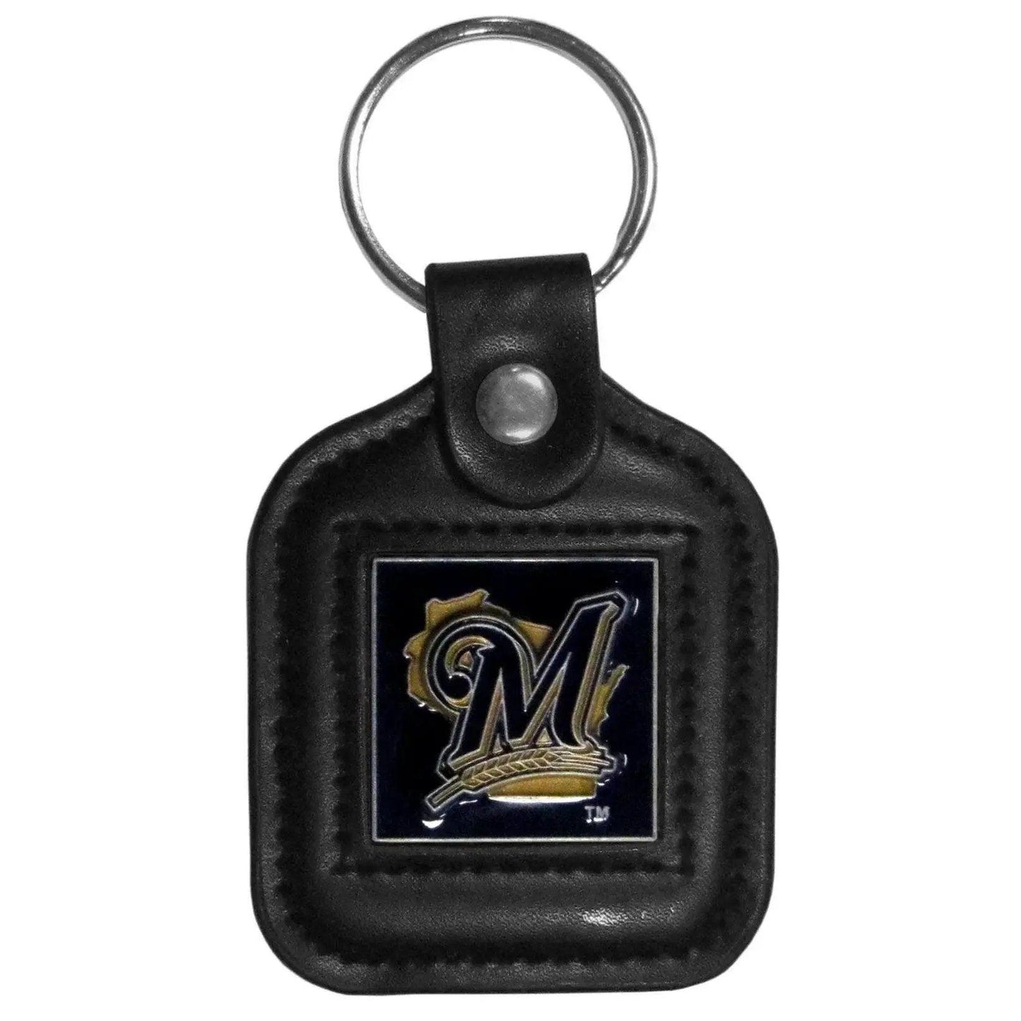 Milwaukee Brewers Square Leather Key Ring With Logo - ToylandEU™