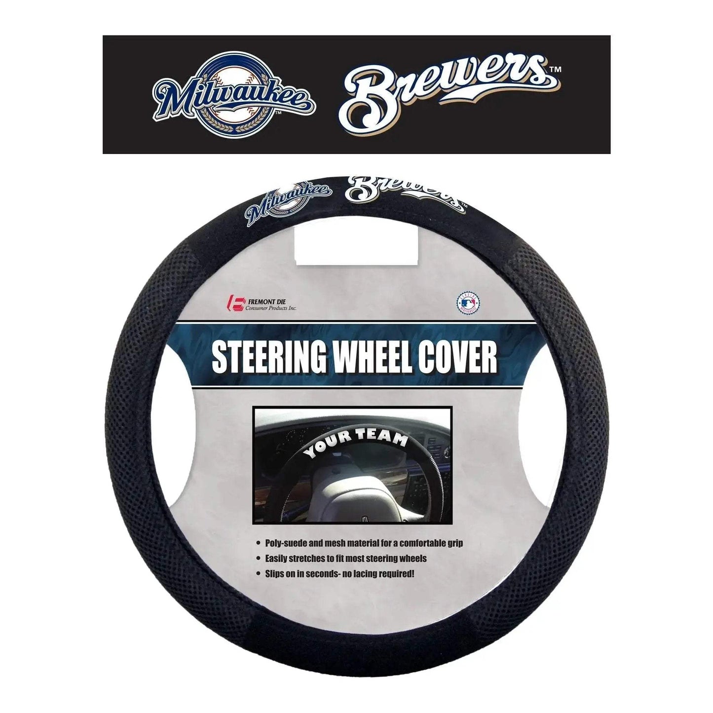 Milwaukee Brewers Steering Wheel Cover Mesh Style CO - ToylandEU™