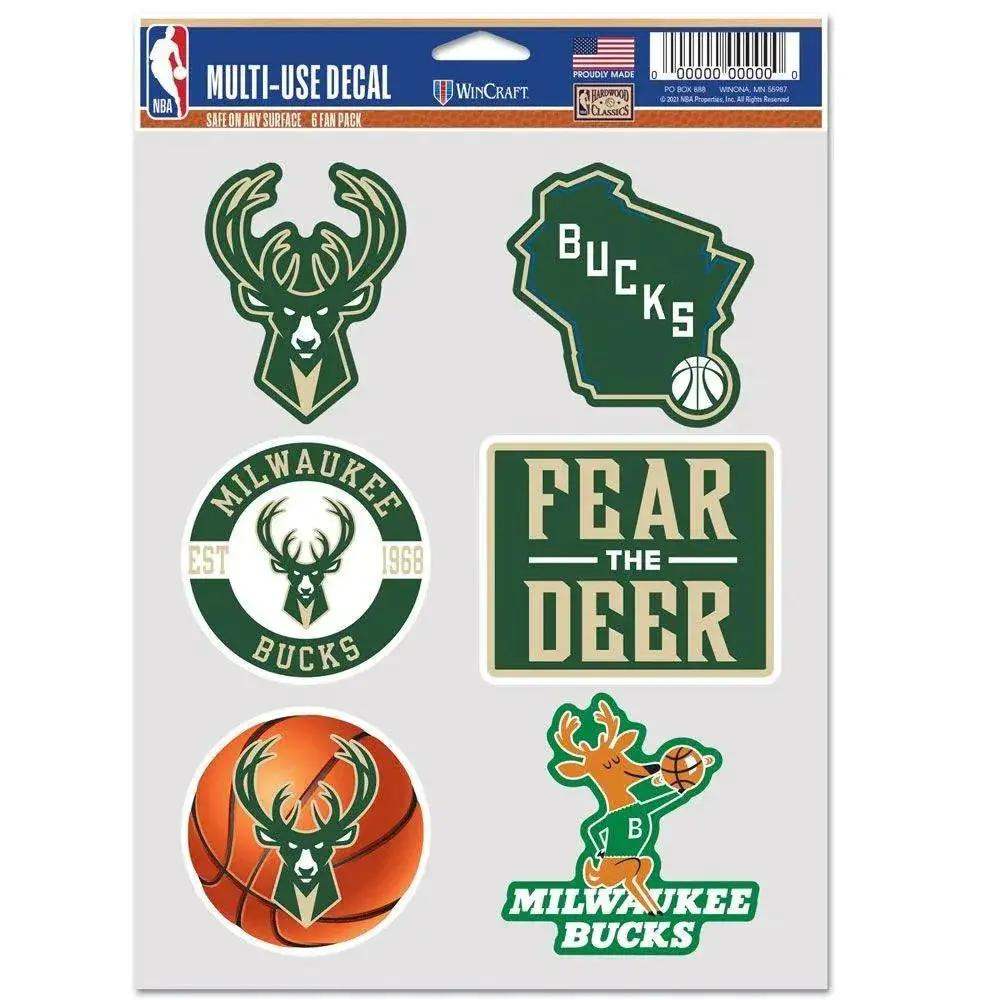 Milwaukee Bucks Multi Use Fan Decal Pack Six Pack Set - ToylandEU
