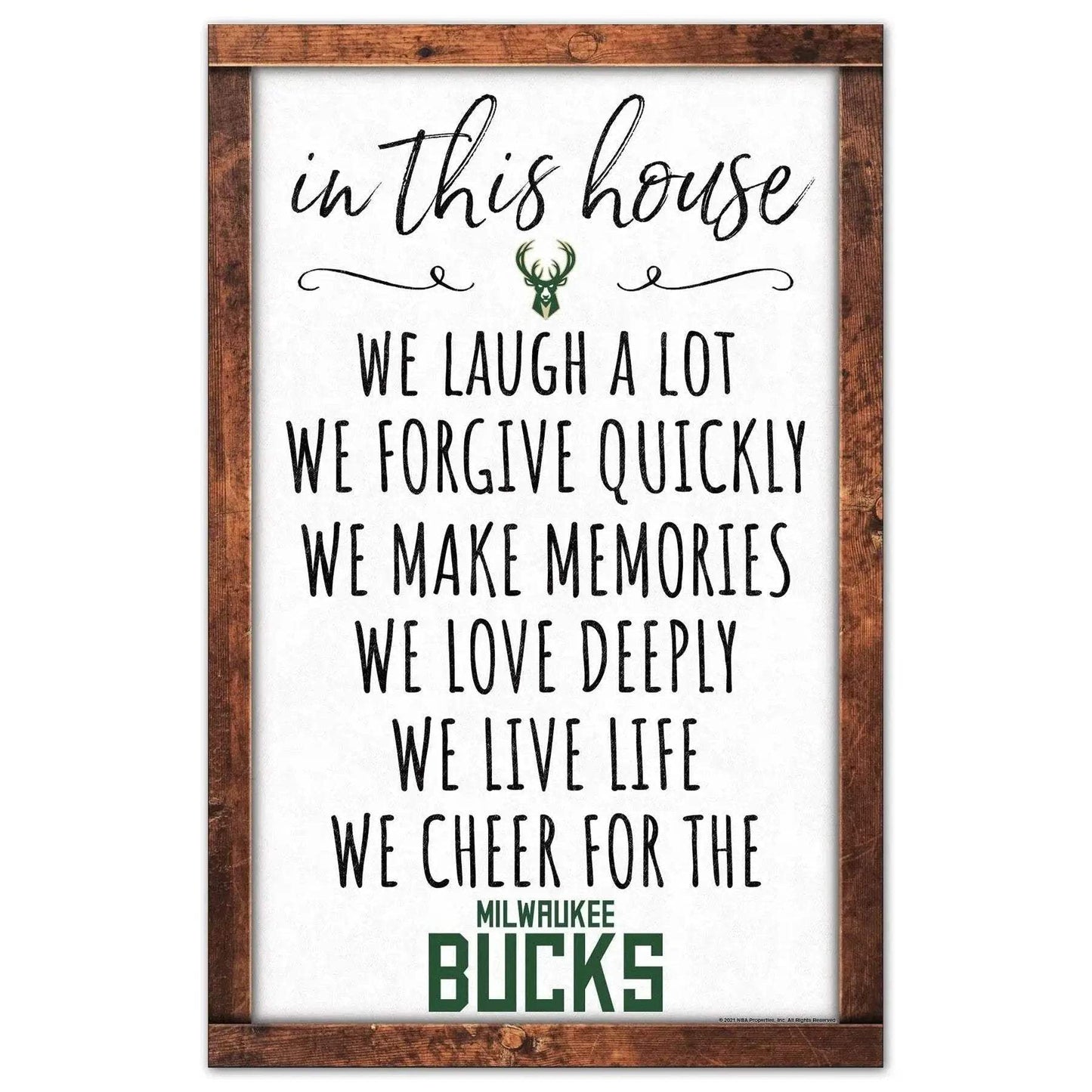 Milwaukee Bucks Sign 11x17 Wood In This House Wall Decor - ToylandEU™