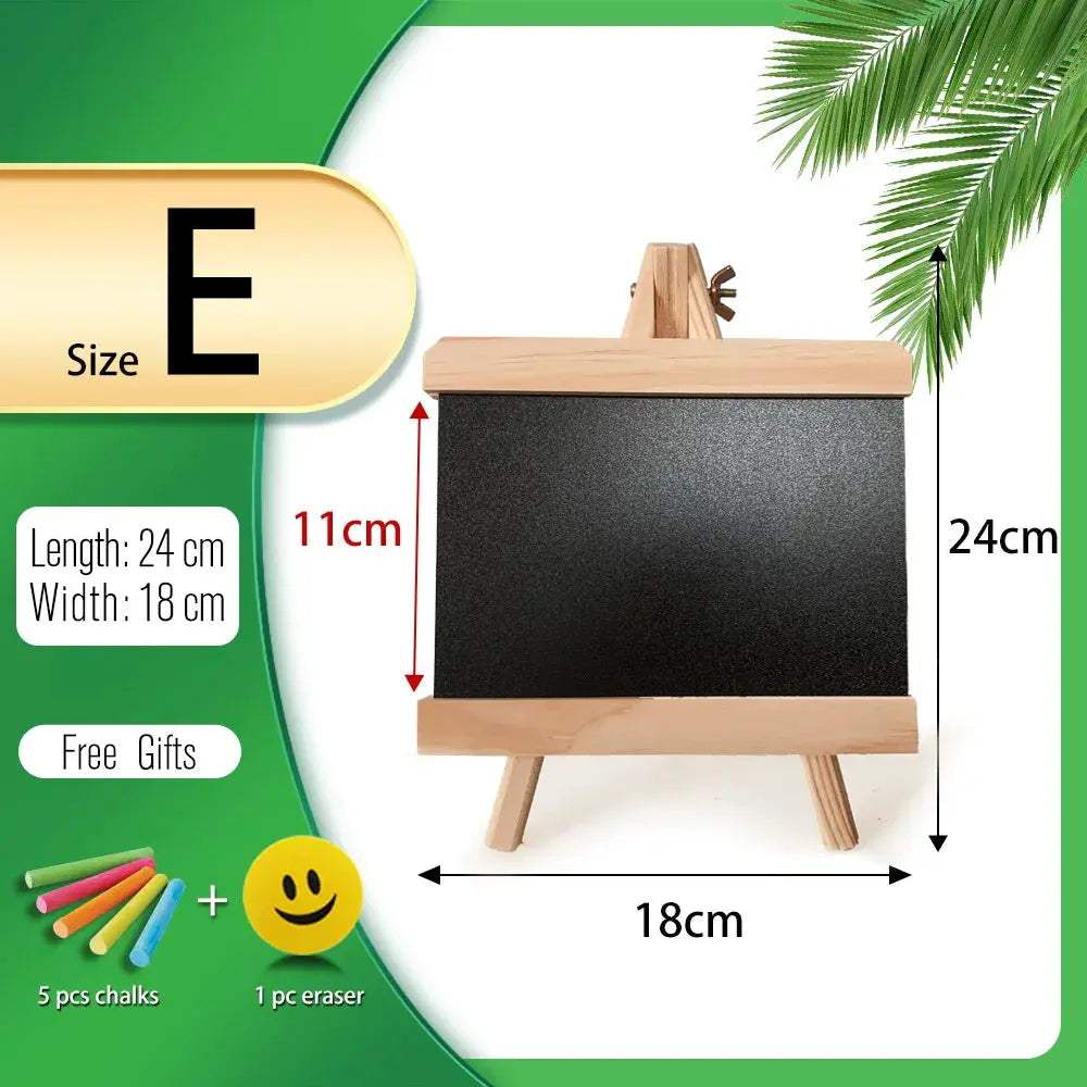 5 Styles Mini Chalkboard Desktop Blackboard Pine Wood Frame Table-top Black Board With Easel For Memu Drawing Bulletin Boards - ToylandEU
