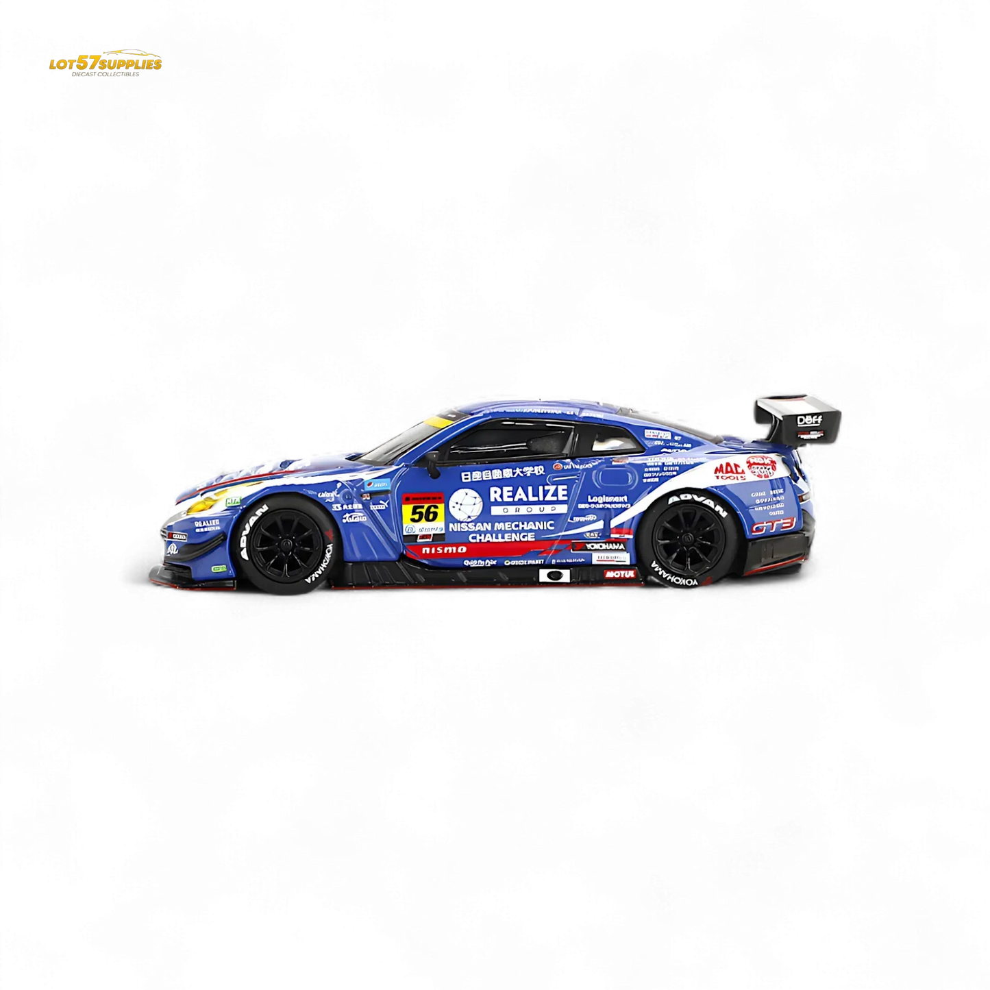 Mini-GT Nissan GT-R Nismo GT3 #56 "REALIZE MECHANIC CHALLENGE GT-R" 2023 SUPER GT SERIES #859 1:64 - ToylandEU