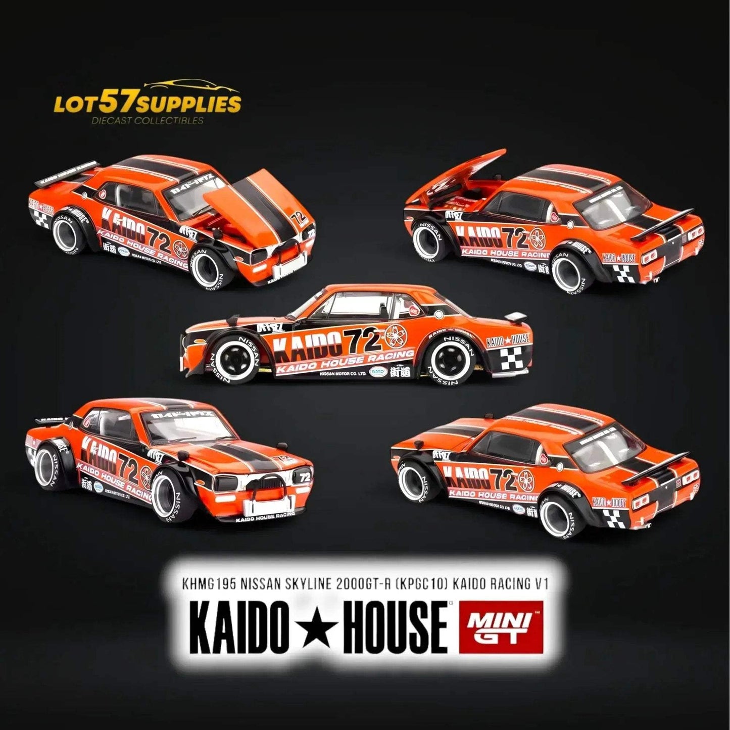 Mini-GT x KAIDO Nissan Skyline 2000GT-R (KPGC10) Kaido Racing V1 1:64 - ToylandEU