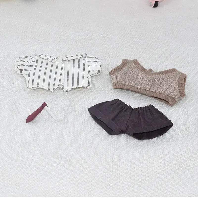 Mini Plush Dolls Clothes Outfit Accessories Korea Kpop Exo 15-17cm Labubu Idol V1 V2 Vest Uniform Set Clothing Gift - ToylandEU