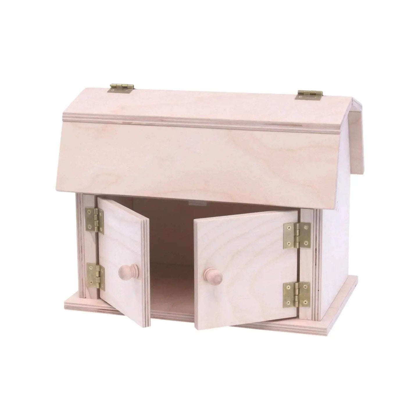 Mini Wooden Barn Toy, Hip Roof Barn Design, Amish-Made - ToylandEU