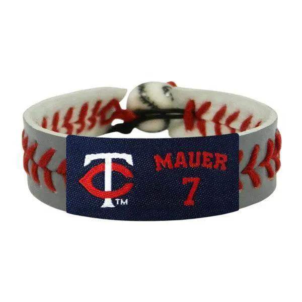 Minnesota Twins Leather Bracelet Gray Ceramic Bead Baseball - ToylandEU™