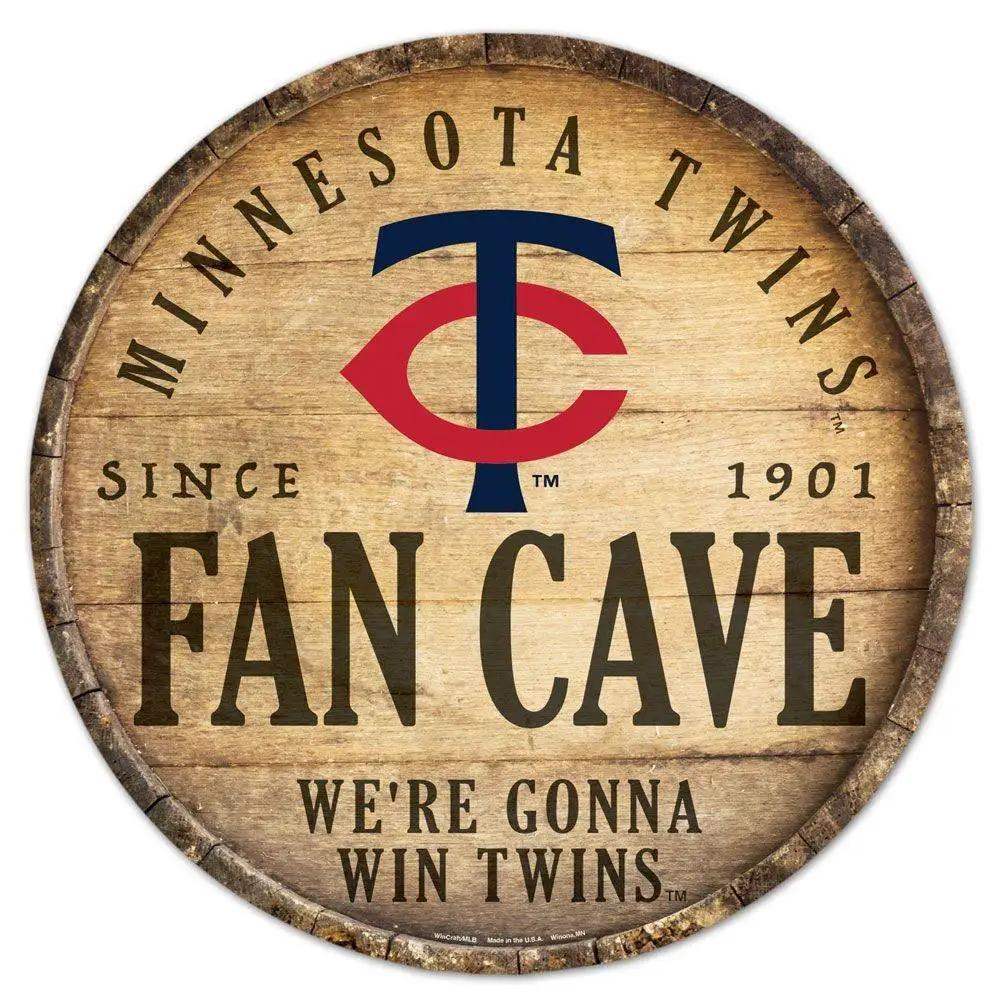 Minnesota Twins Wood Sign 14 Inch Round Barrel Top Decor - ToylandEU™