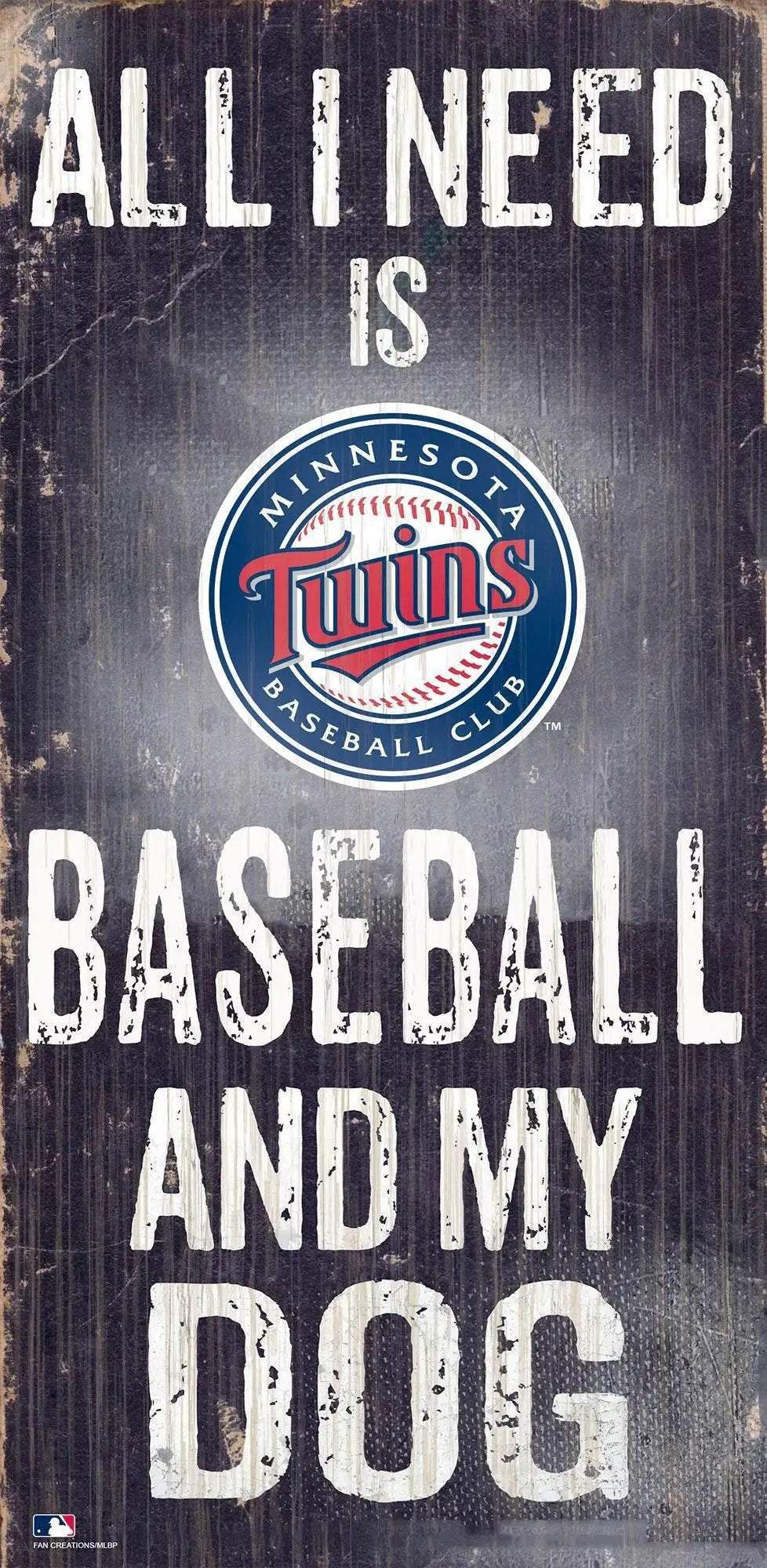 Minnesota Twins Wood Sign 6x12 Baseball And Dog Design - ToylandEU™
