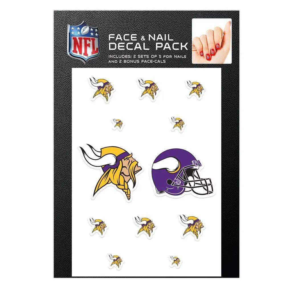 Minnesota Vikings Nail Cals And Face Cals Waterless Decals - ToylandEU™