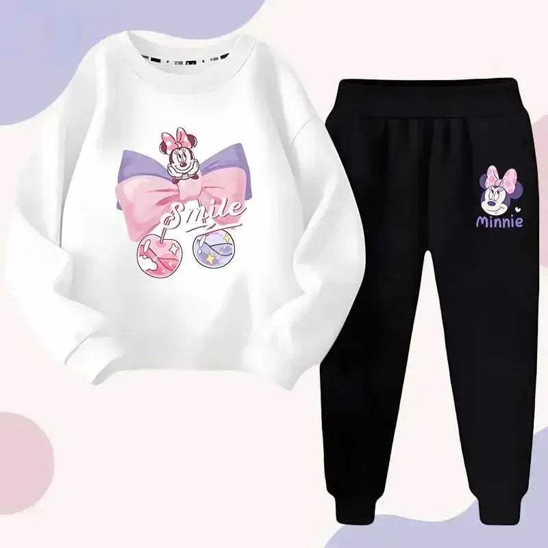 Minnie Bowknot Kids 4 To 6Y Pullover Hoodie And Pants 2 Piece Set Polyester - ToylandEU