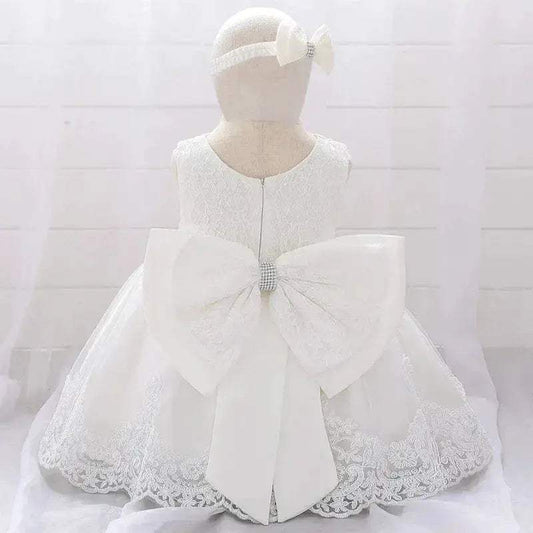 Baby Baptism Dress Lace Bow for Girls | Miqiaikids - ToylandEU™