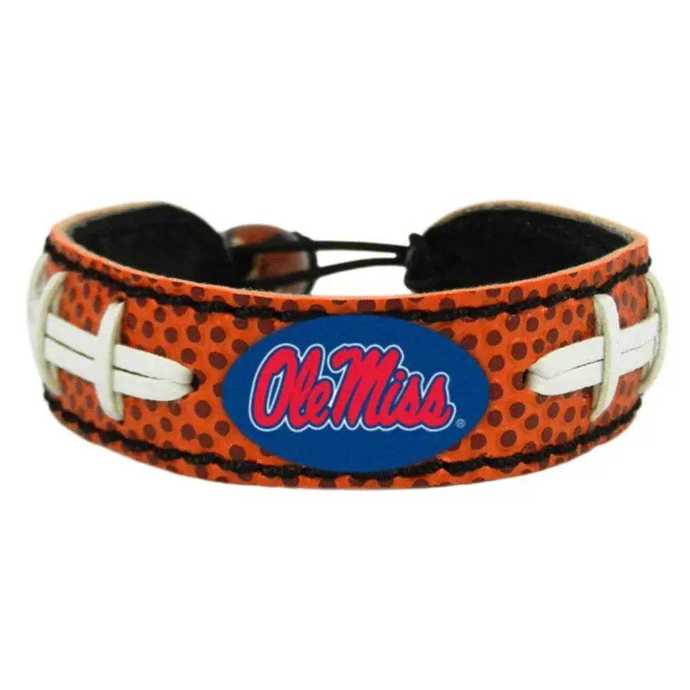 Mississippi Rebels Leather Football Bracelet Classic CO - ToylandEU™
