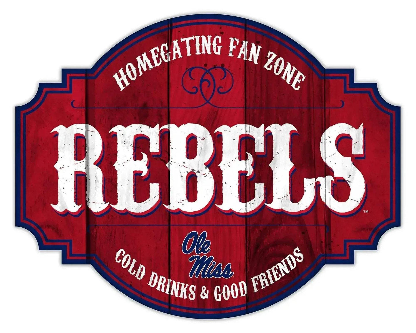 Mississippi Rebels Wood Sign 12 Inch Homegating Tavern - ToylandEU™
