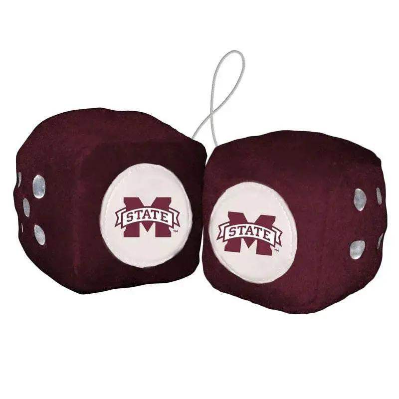 Mississippi State Bulldogs Fuzzy Dice Plush 3 Inch Hangable - ToylandEU™