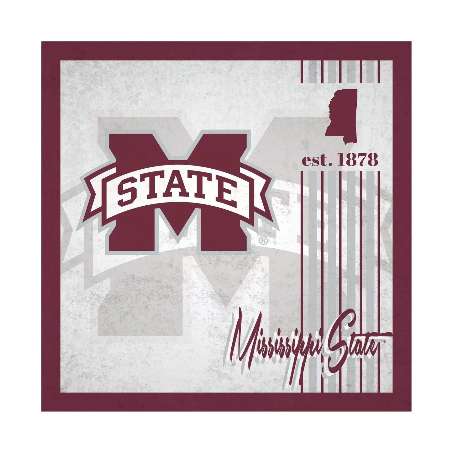 Mississippi State Bulldogs Wood Sign 10x10 Album Design - ToylandEU™