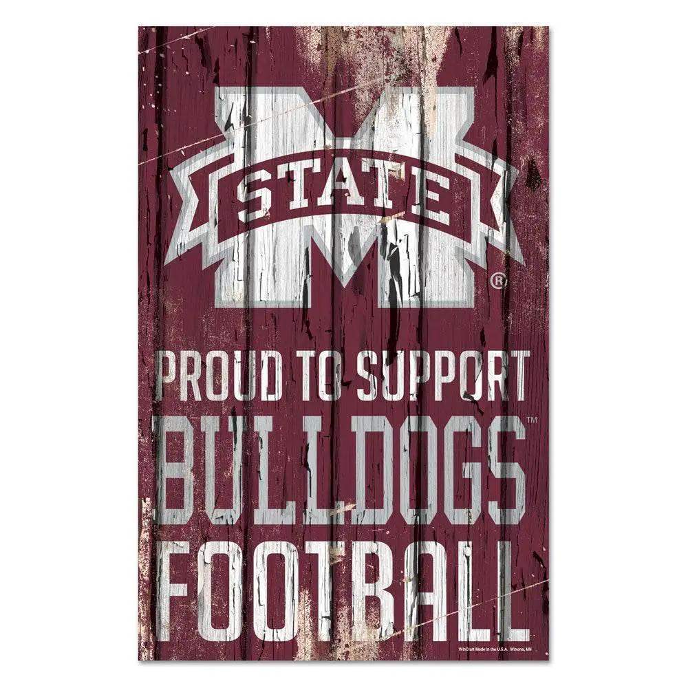 Mississippi State Bulldogs Wood Sign 11x17 Proud to Support - ToylandEU™