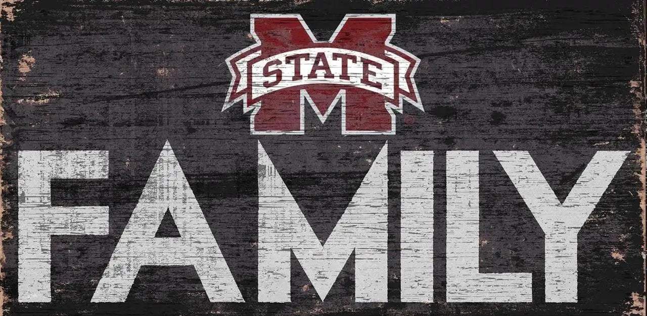 Mississippi State Bulldogs Wood Sign 12x6 Family Design - ToylandEU™