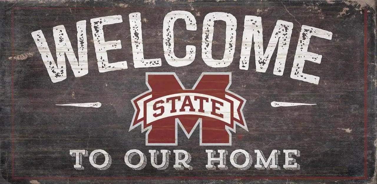 Mississippi State Bulldogs Wood Sign 12x6 Welcome Home - ToylandEU™