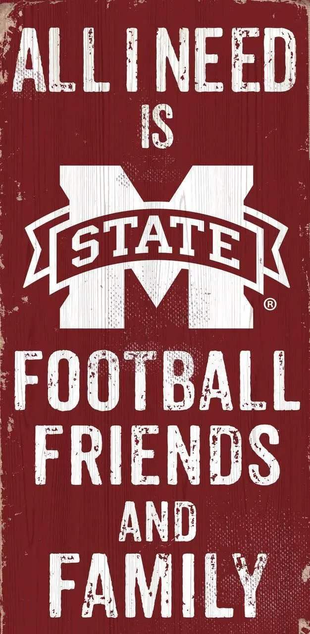 Mississippi State Bulldogs Wood Sign 6x12 Football Color - ToylandEU™