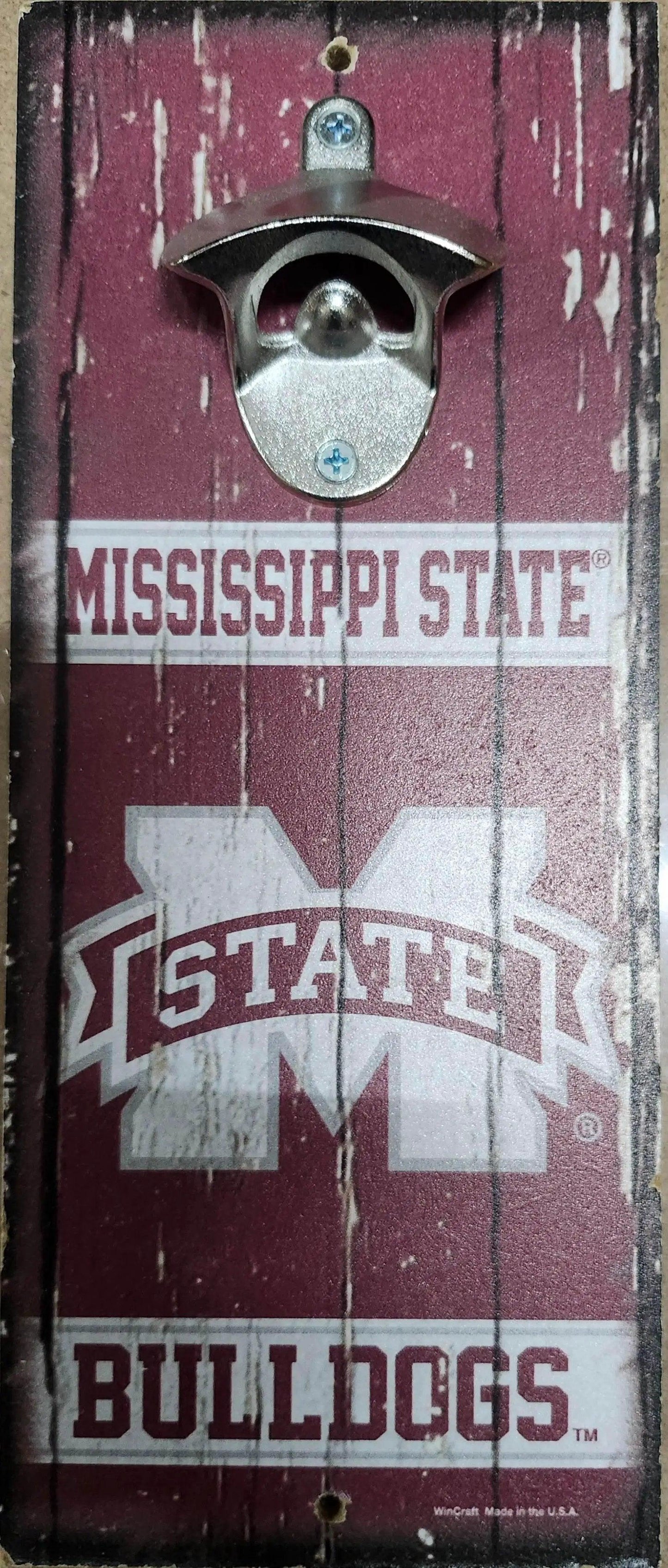 Mississippi State Bulldogs Wood Sign Bottle Opener 5x11 - ToylandEU™