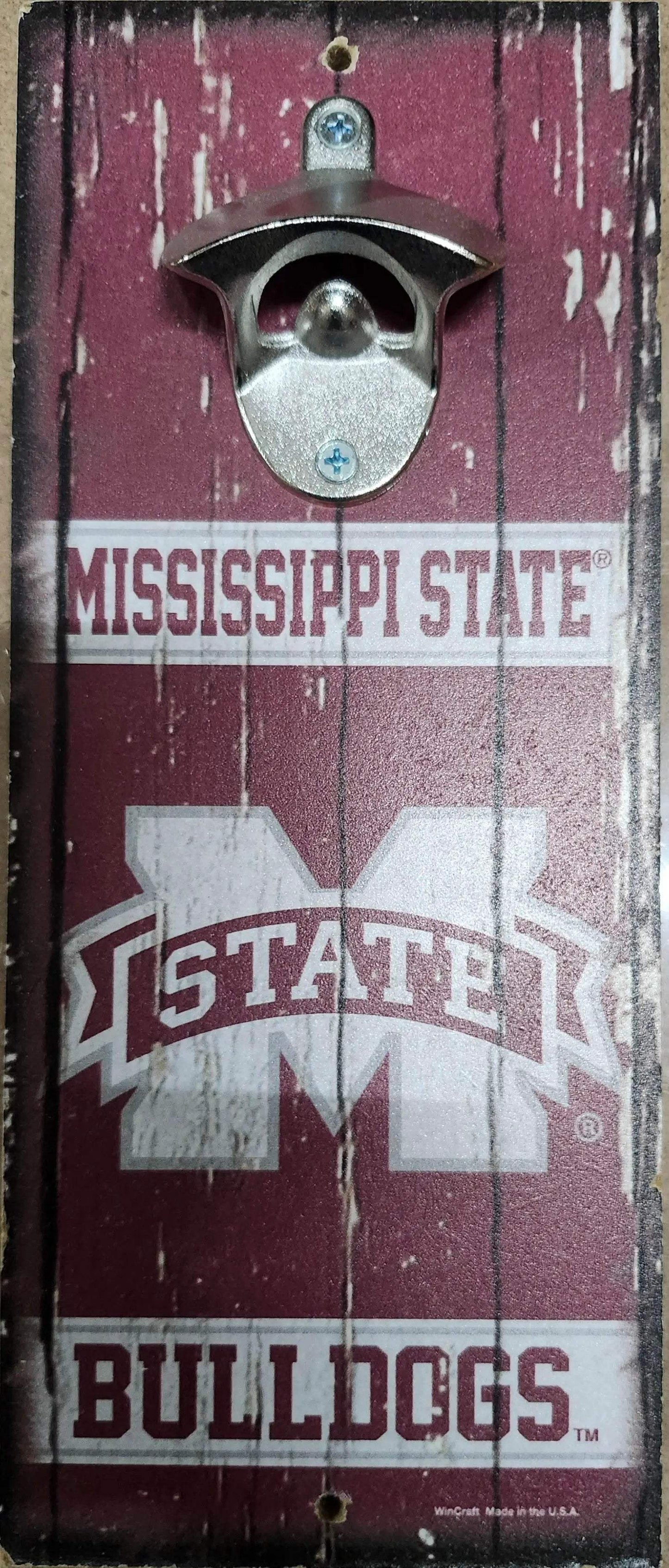 Mississippi State Bulldogs Wood Sign Bottle Opener 5x11 - ToylandEU