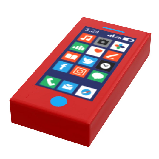 Mobile Phone - B3 Customs Printed 1x2 Tile made using LEGO parts - ToylandEU