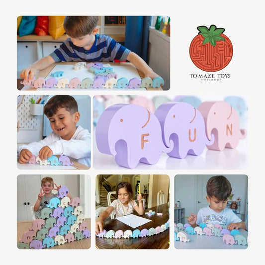 Montessori Alphabet Elephants 26 Piece Educational Toy For Toddlers - ToylandEU