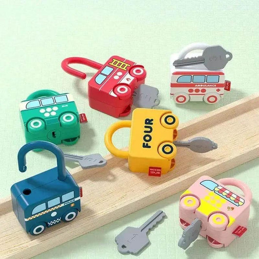 Montessori Alphabet Lock Key Matching Toy For Toddlers Number Matching Educational Word Recognition - ToylandEU™