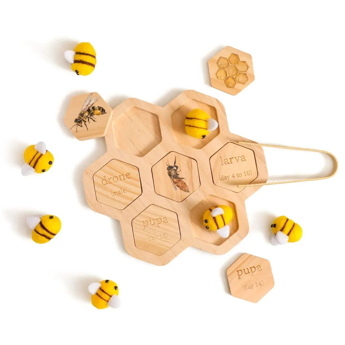 Montessori Bee Wooden Toy For Babies 0-12 Months Sensory Play - ToylandEU