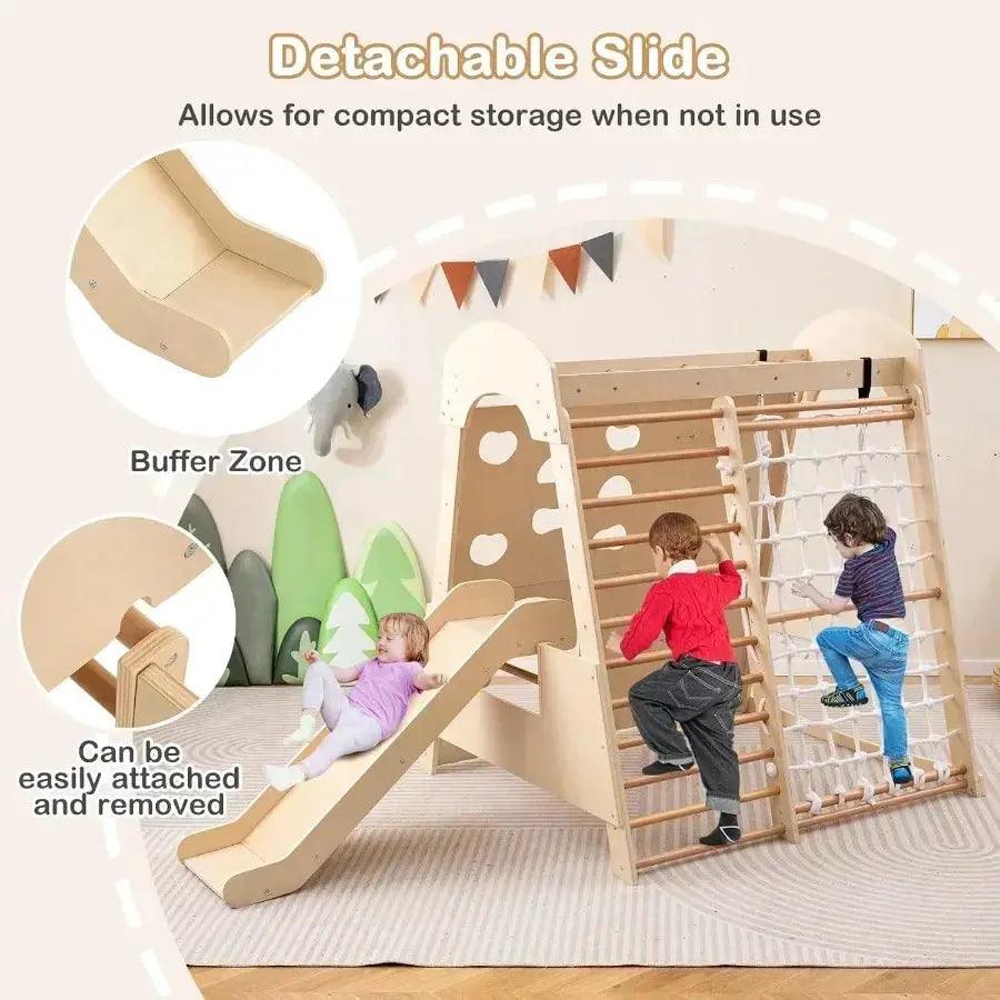 Montessori Beech Wood Indoor Playground Eight In One - ToylandEU™