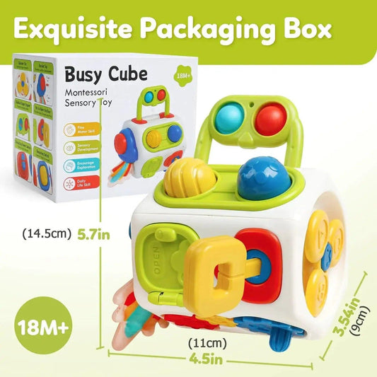 Montessori Busy Board Cube Toddlers Sensory Learning - ToylandEU™