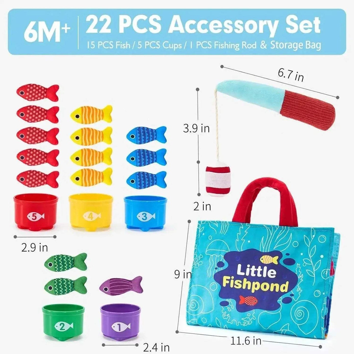 Montessori Toy for Toddlers Cloth Fishing Game Gift Set - ToylandEU