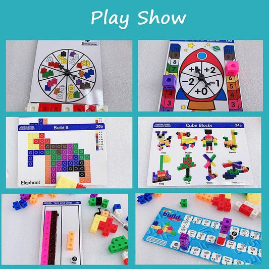 Montessori Colorful Link Cubes - Fun Math & Stacking Activity Blocks - ToylandEU