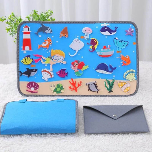 Montessori Educations Toys Handheld Travel Felt Story Board Set Kids Learning Storytelling Activities Interactive Play Kit Gifts - ToylandEU