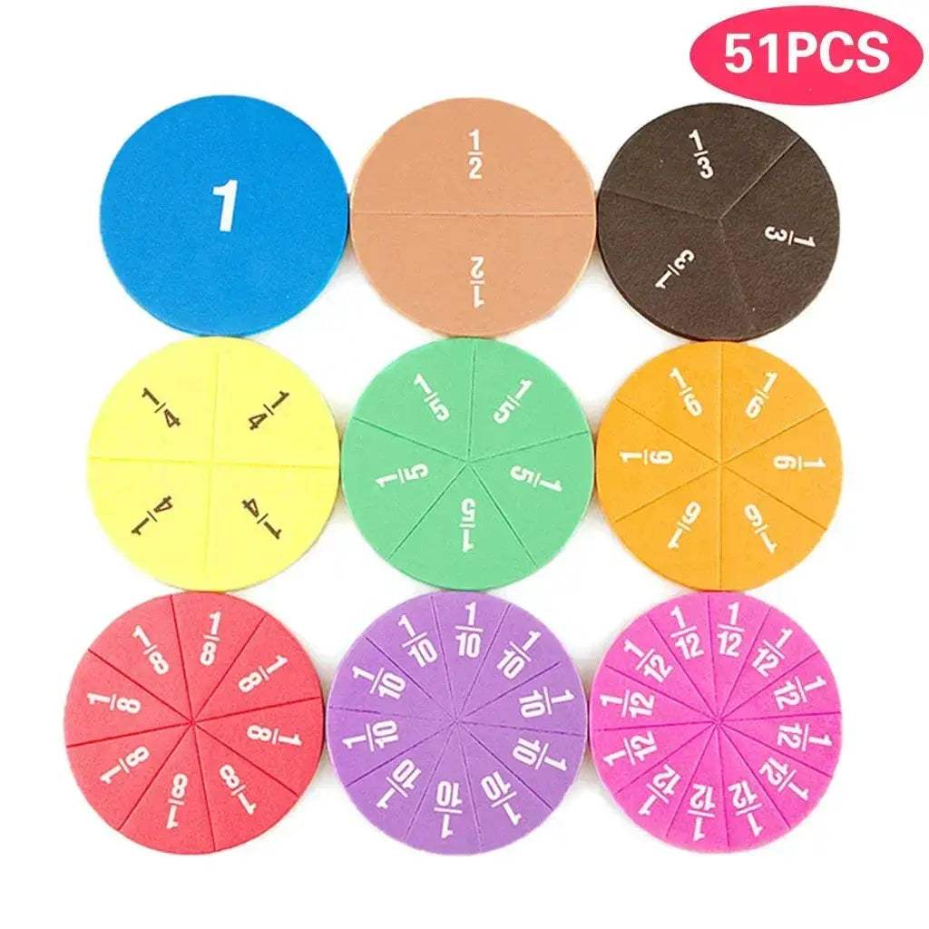 Montessori Fraction Circles Set For Early Math Mastery - ToylandEU
