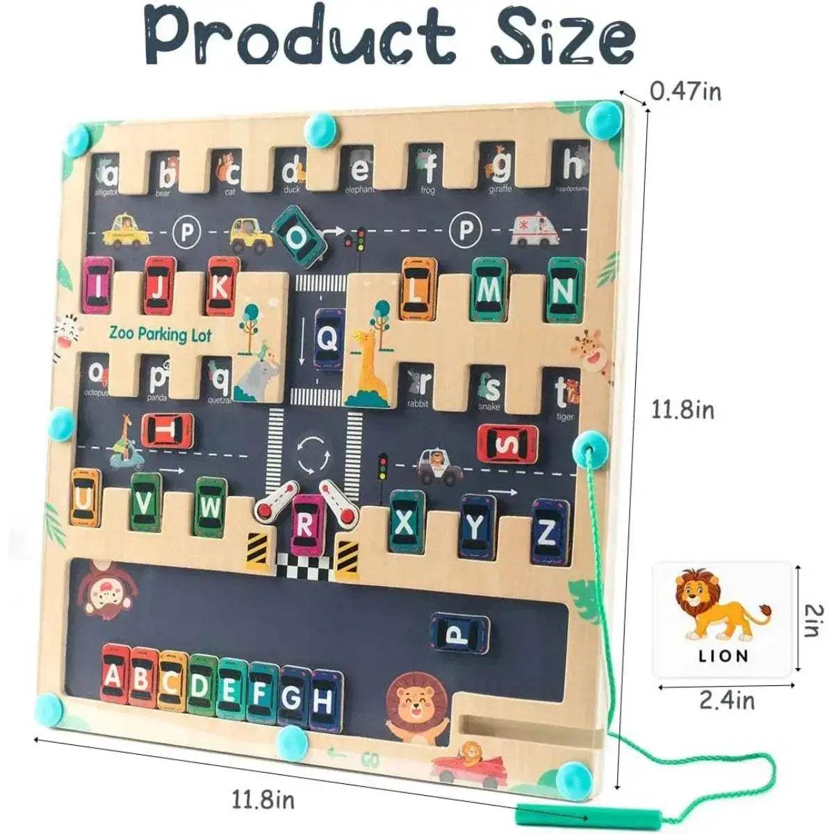Montessori Magnetic Alphabet Maze Letter Puzzle Gifts for Kids Parking Lot Puzzles for Children Preschool Girls Boys Kids - ToylandEU